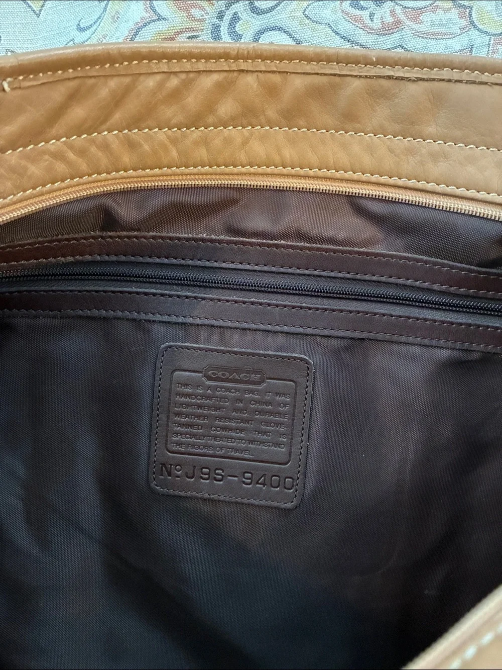 Coach Leather Tote Bag in Cognac Brown - Classic Carryall